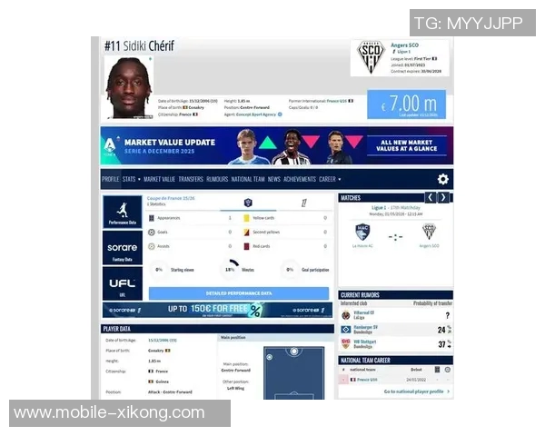 德天空报道水晶宫与昂热就S谢里夫转会进行深入谈判潜在费用达2500万欧元